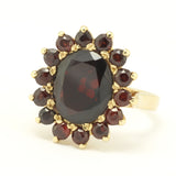 Vintage Garnet Cluster Gold Ring
