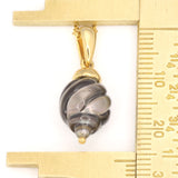Spiral-Carved Galatea Tahitian Pearl and Gold Necklace