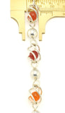 Mexican Fire Opals of Orange and Red in Silver Cages in Vintage Silver Bracelet