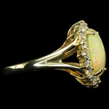 Columbia - Ethiopian Opal and White Topaz in Vintage Gold Ring