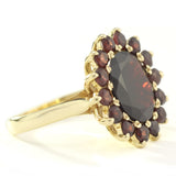 Vintage Garnet Cluster Gold Ring