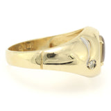 Casey - Rainbow Ammolite & Diamond Accents in Gold Ring