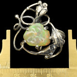 Freeform Honeycomb-Pattern Ethiopian Opal in Silver Calla Lily Ring