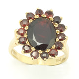 Vintage Garnet Cluster Gold Ring