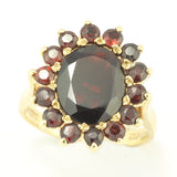 Vintage Garnet Cluster Gold Ring