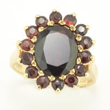 Vintage Garnet Cluster Gold Ring