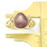 Natural Star Ruby in Gold Ring with Celtic Knotwork